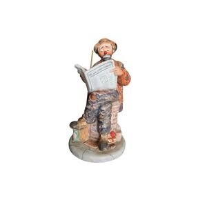 Vtg. Clown Emmett Kelly 1986 Hobo Reading Wall Street Journal Porcelain Figurine